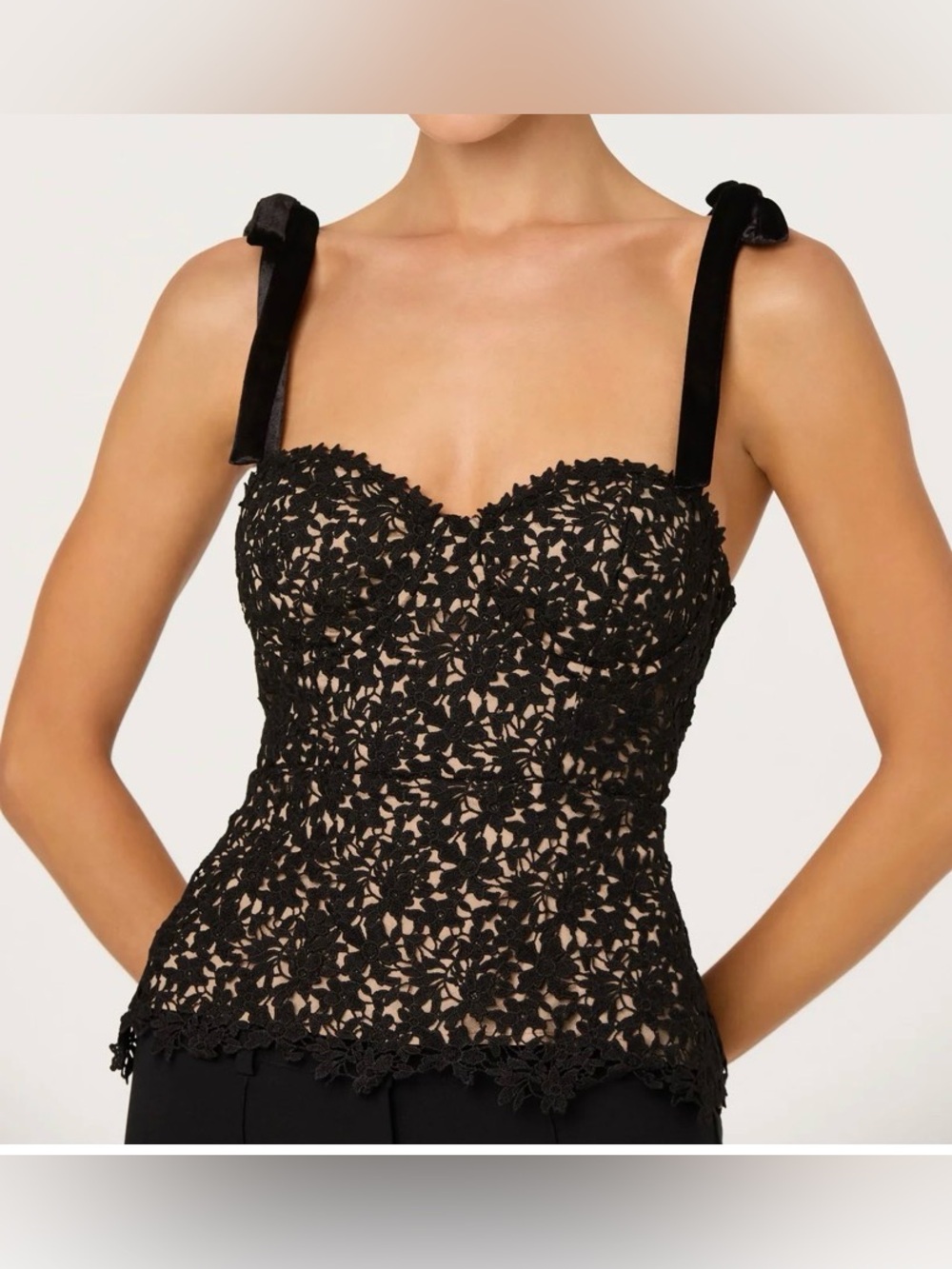 NWT ASTR The Label Stitch Fix Donne Floral Lace Bustier Top Sz L MSRP $119